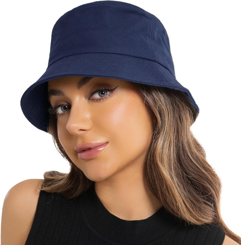 Wheebo Solid Color Bucket Hat for Women Summer Beach Fishmen Hat for Lady Adult Unisex Cotton Cap…… - Image 1